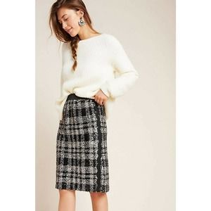 New Anthropologie Anna Sui Alice Plaid Sequin Pencil Skirt $372 SMALL